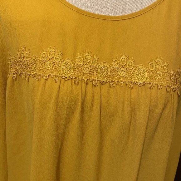 A New Day mustard yellow long sleeve blouse. - Picture 3 of 7